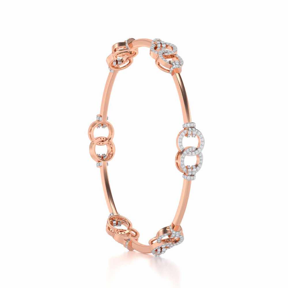 Bling Ring Silver Bangles - Rose Gold - Image 3