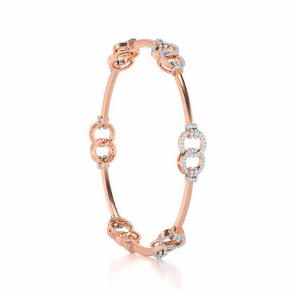 Bling Ring Silver Bangles - Rose Gold - Image 3