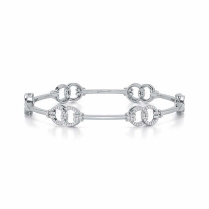Bling Ring Silver Bangles - White Gold - Image 4