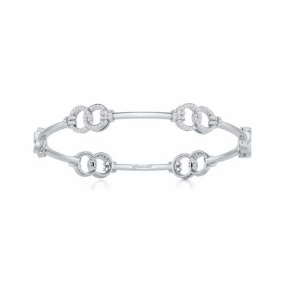 Bling Ring Silver Bangles - White Gold - Image 5