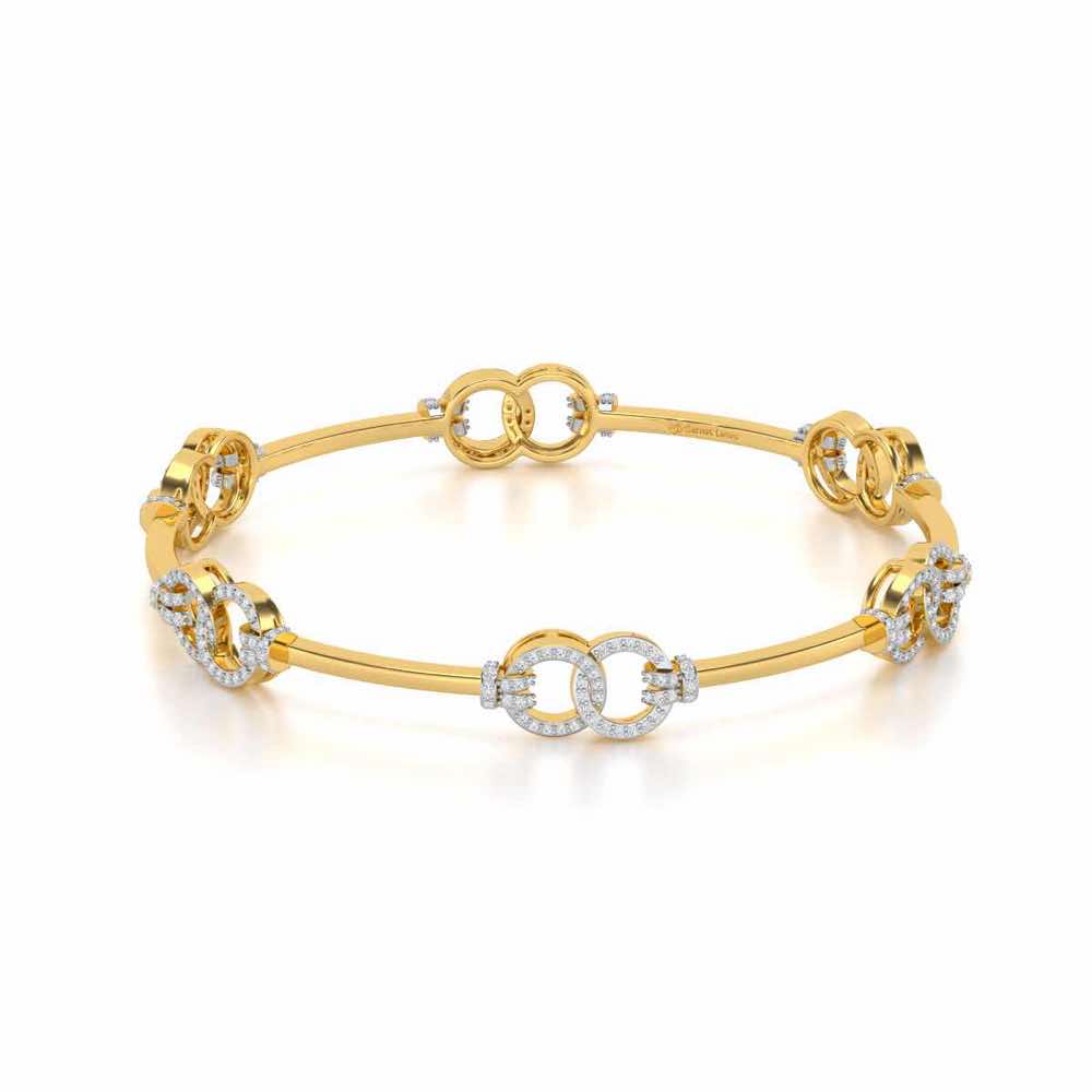 Bling Ring Silver Bangles - Yellow Gold - Image 2