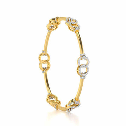 Bling Ring Silver Bangles - Yellow Gold - Image 3