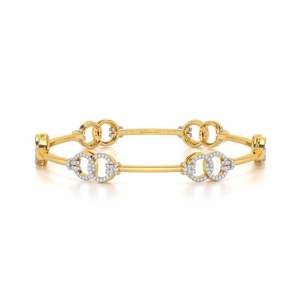 Bling Ring Silver Bangles - Yellow Gold - Image 4
