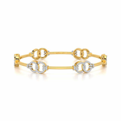 Bling Ring Silver Bangles - Yellow Gold - Image 4