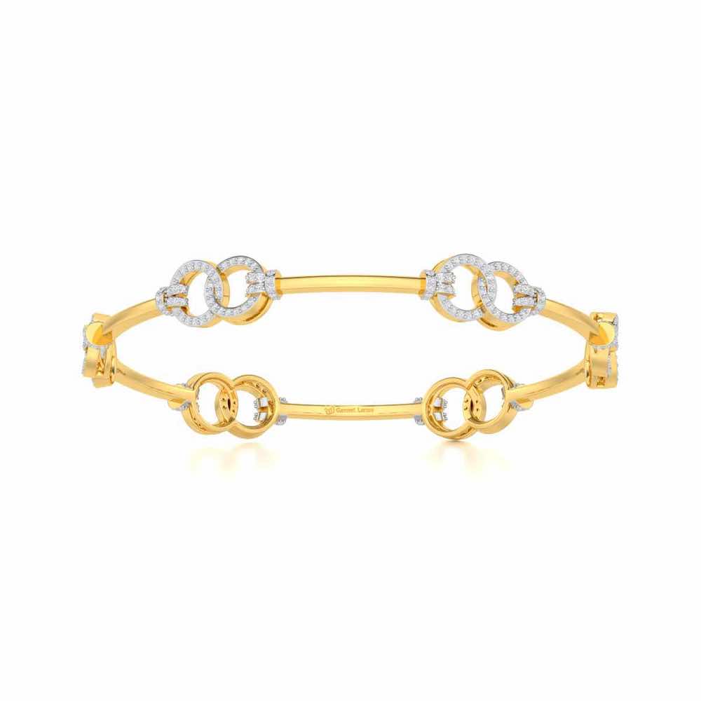 Bling Ring Silver Bangles - Yellow Gold - Image 5