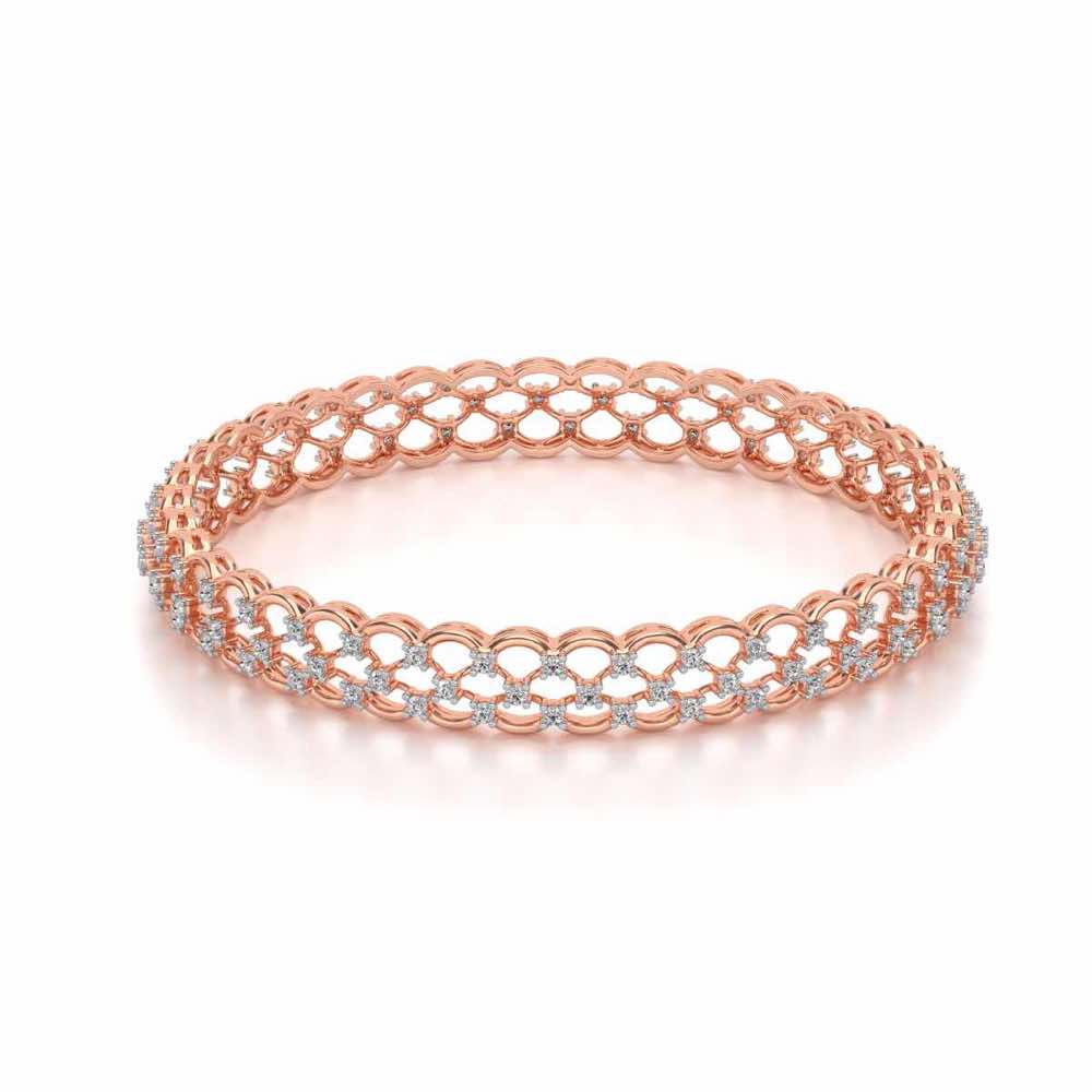 Bling Shout Silver Bangles - Rose Gold - Image 2