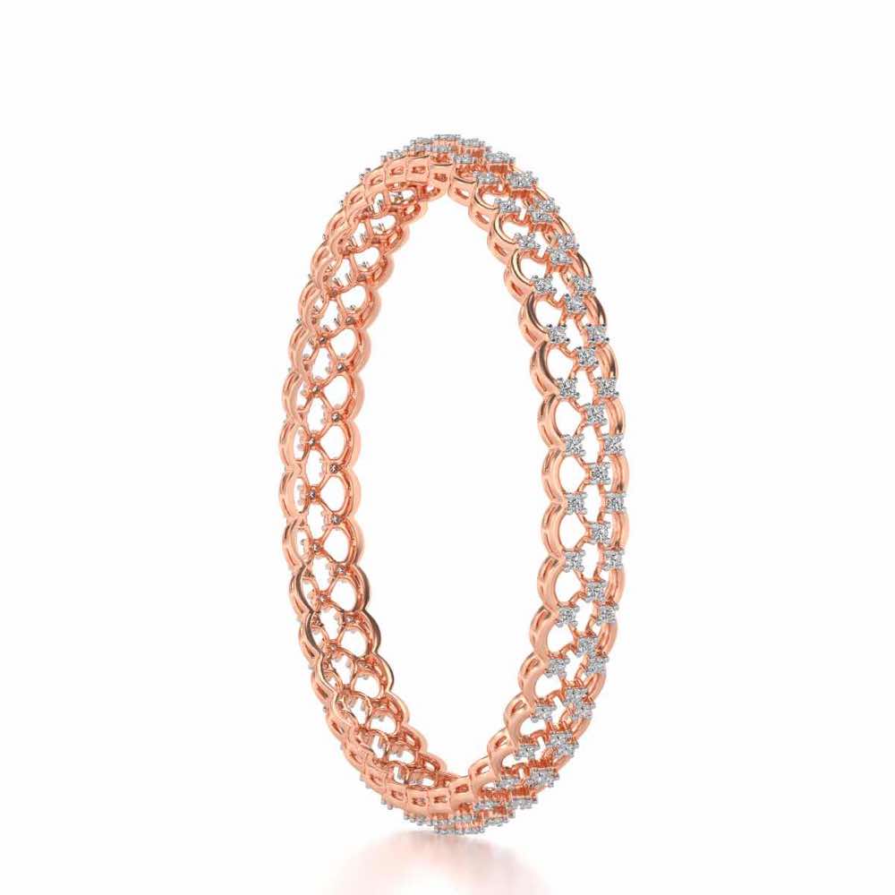 Bling Shout Silver Bangles - Rose Gold - Image 3