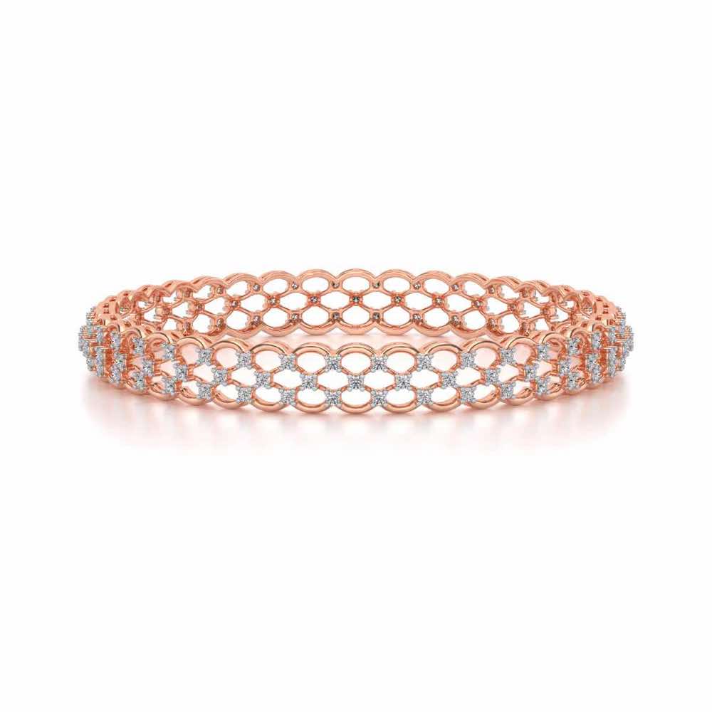 Bling Shout Silver Bangles - Rose Gold - Image 4