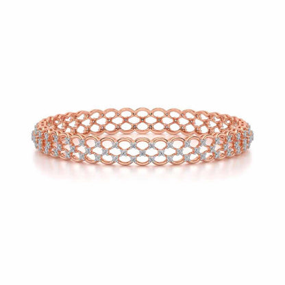 Bling Shout Silver Bangles - Rose Gold - Image 4