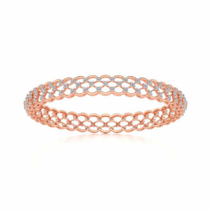 Bling Shout Silver Bangles - Rose Gold - Image 5