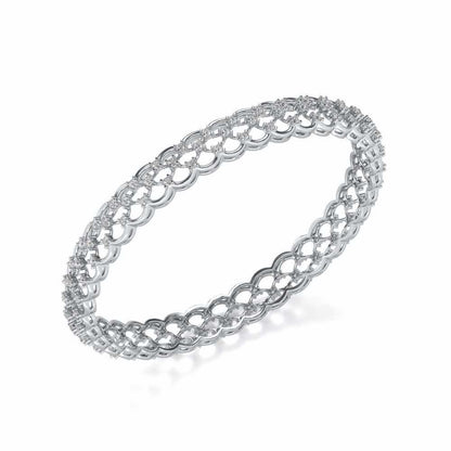 Bling Shout Silver Bangles - White Gold - Image 1
