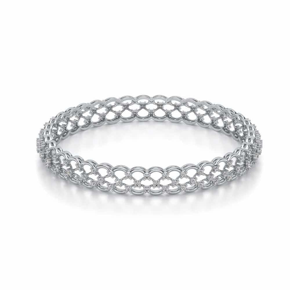 Bling Shout Silver Bangles - White Gold - Image 2