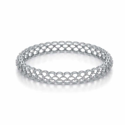 Bling Shout Silver Bangles - White Gold - Image 2