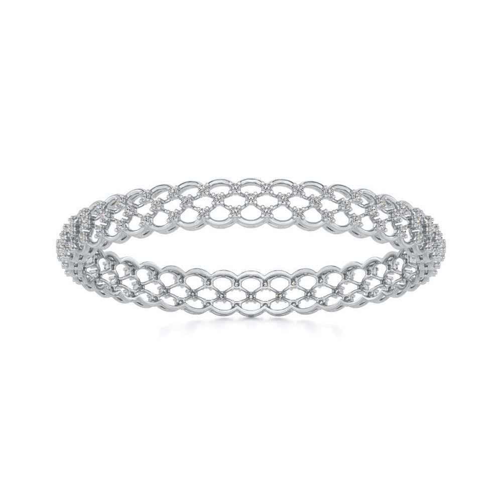 Bling Shout Silver Bangles - White Gold - Image 5