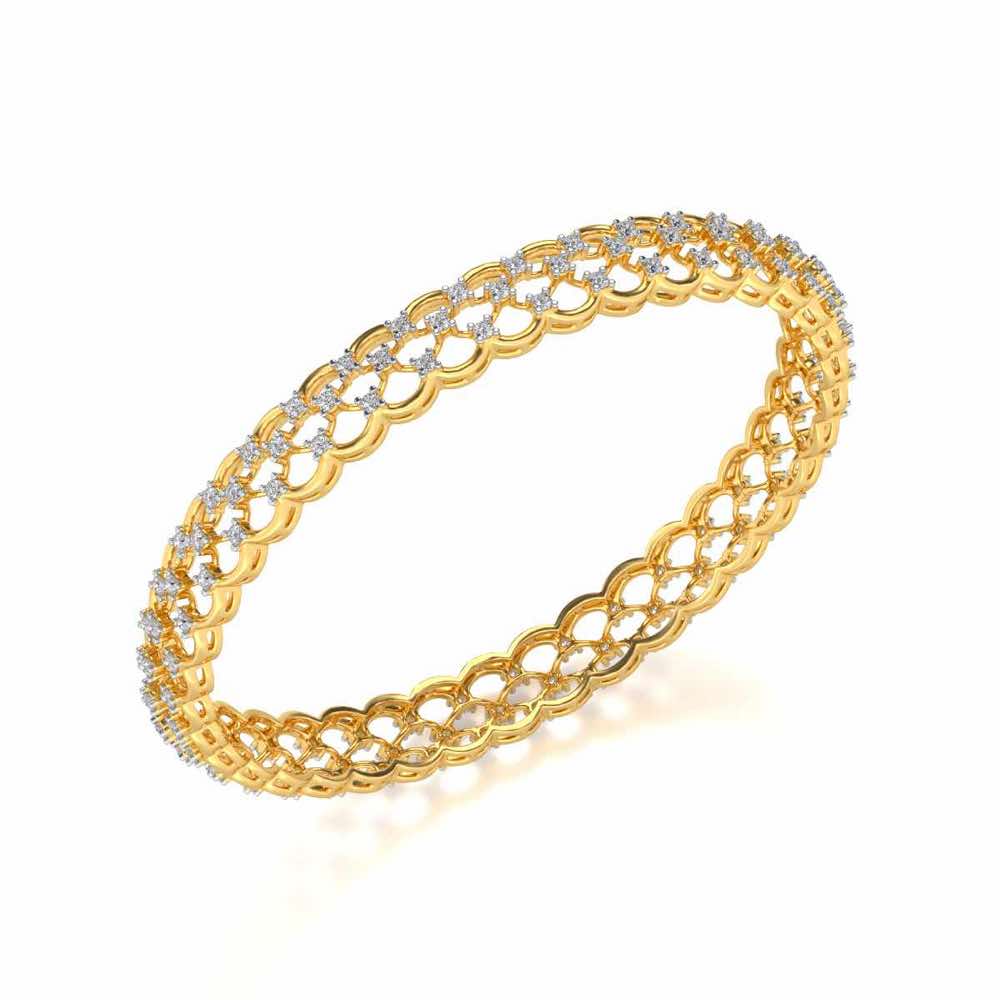 Bling Shout Silver Bangles - Yellow Gold - Image 1