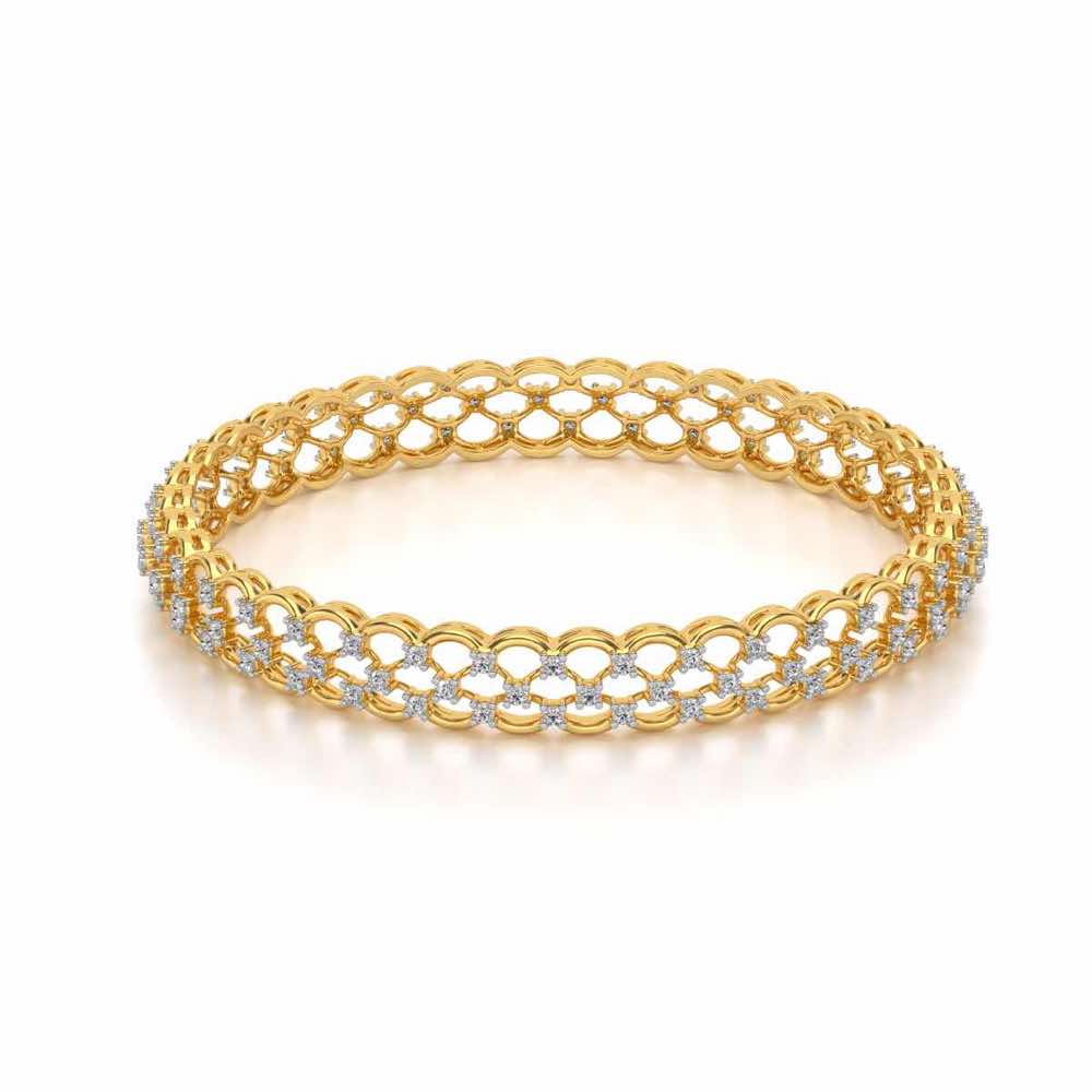 Bling Shout Silver Bangles - Yellow Gold - Image 2