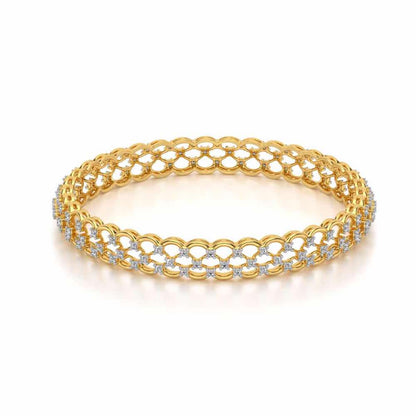 Bling Shout Silver Bangles - Yellow Gold - Image 2