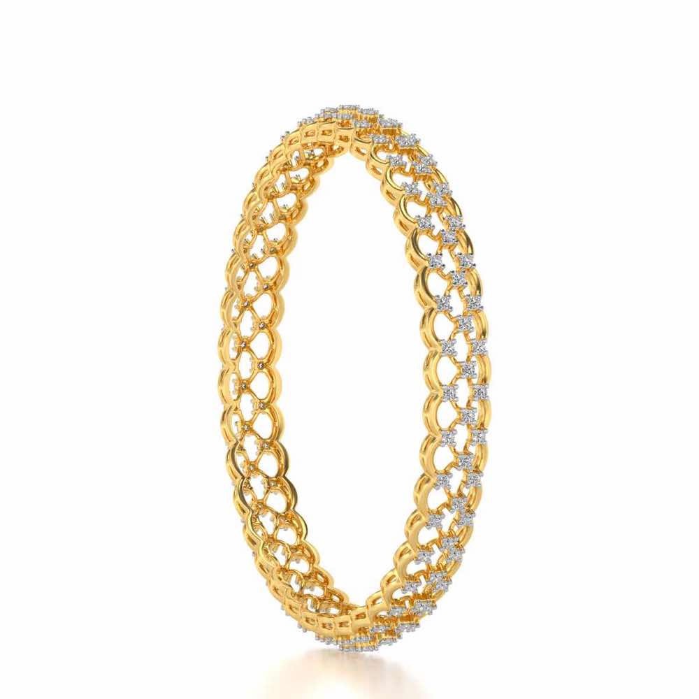 Bling Shout Silver Bangles - Yellow Gold - Image 3