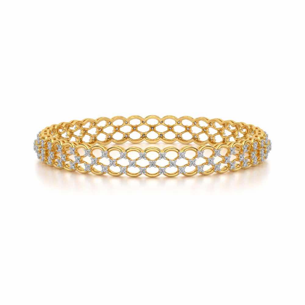 Bling Shout Silver Bangles - Yellow Gold - Image 4