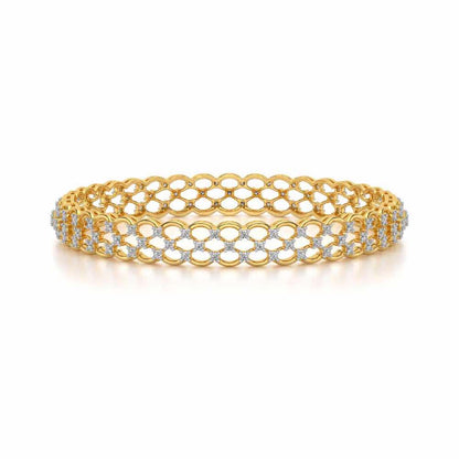Bling Shout Silver Bangles - Yellow Gold - Image 4