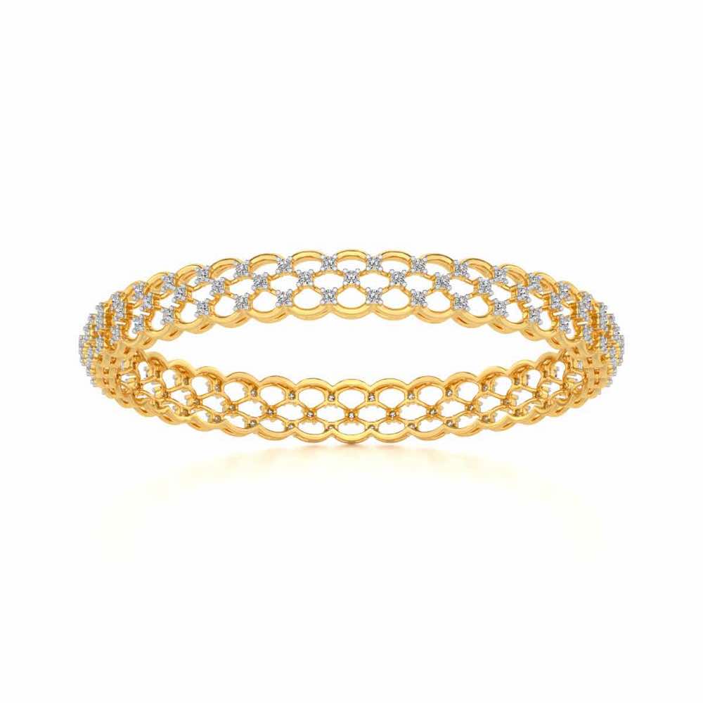 Bling Shout Silver Bangles - Yellow Gold - Image 5