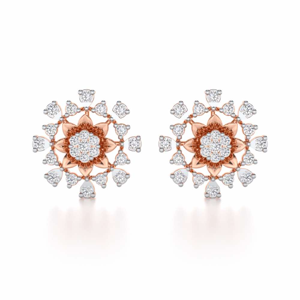Bliss Elegance Silver Earrings - Rose Gold - Image 1