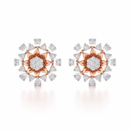 Bliss Elegance Silver Earrings - Rose Gold - Image 1