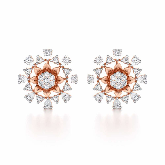 Bliss Elegance Silver Earrings - Rose Gold - Image 1