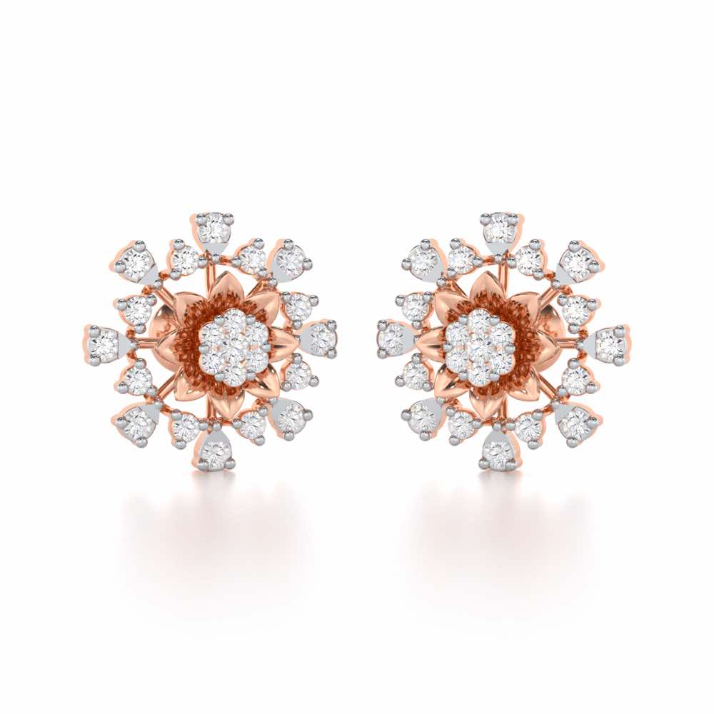 Bliss Elegance Silver Earrings - Rose Gold - Image 2