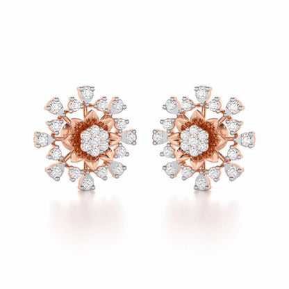 Bliss Elegance Silver Earrings - Rose Gold - Image 2