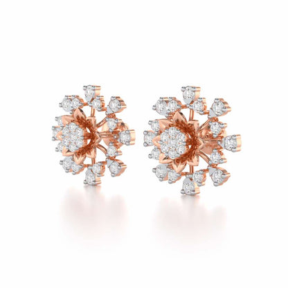 Bliss Elegance Silver Earrings - Rose Gold - Image 3