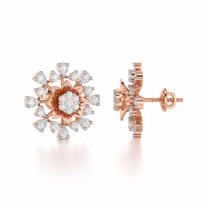 Bliss Elegance Silver Earrings - Rose Gold - Image 4