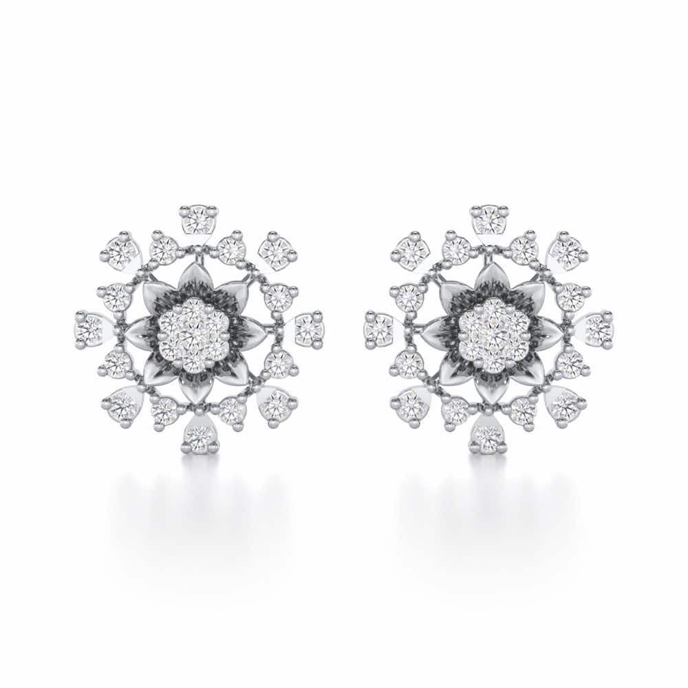 Bliss Elegance Silver Earrings - White Gold - Image 1
