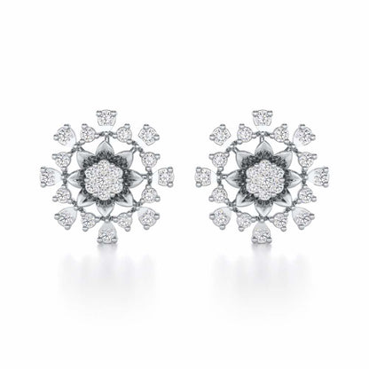 Bliss Elegance Silver Earrings - White Gold - Image 1