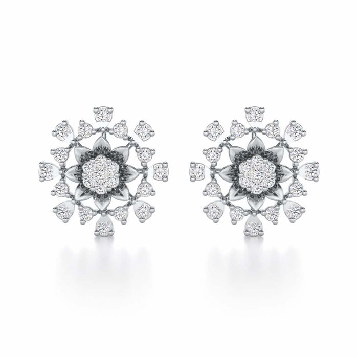 Bliss Elegance Silver Earrings - White Gold - Image 1