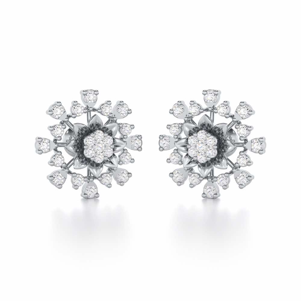 Bliss Elegance Silver Earrings - White Gold - Image 2
