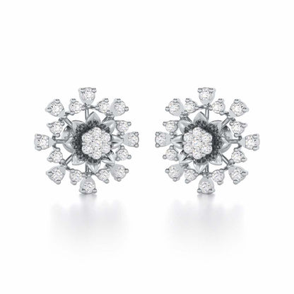 Bliss Elegance Silver Earrings - White Gold - Image 2