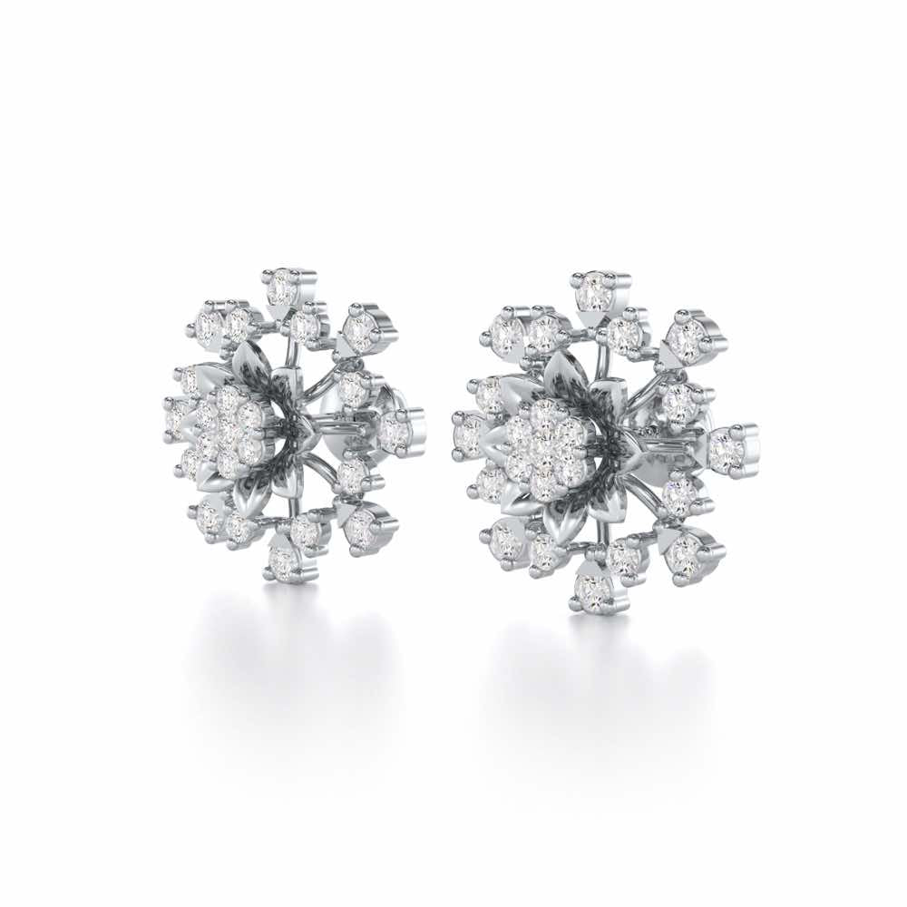 Bliss Elegance Silver Earrings - White Gold - Image 3