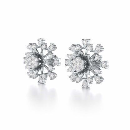 Bliss Elegance Silver Earrings - White Gold - Image 3
