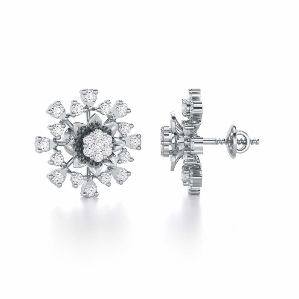 Bliss Elegance Silver Earrings - White Gold - Image 4
