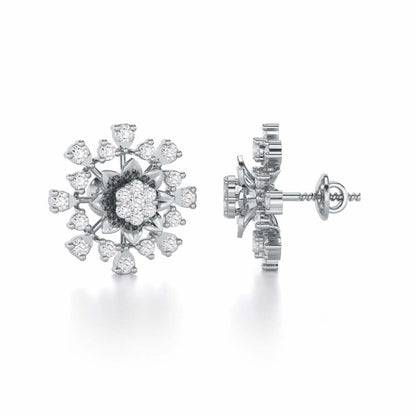 Bliss Elegance Silver Earrings - White Gold - Image 4