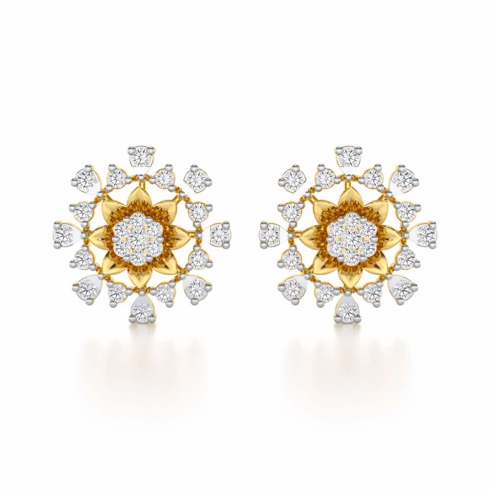 Bliss Elegance Silver Earrings - Yellow Gold - Image 1