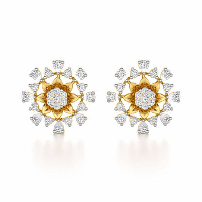 Bliss Elegance Silver Earrings - Yellow Gold - Image 1