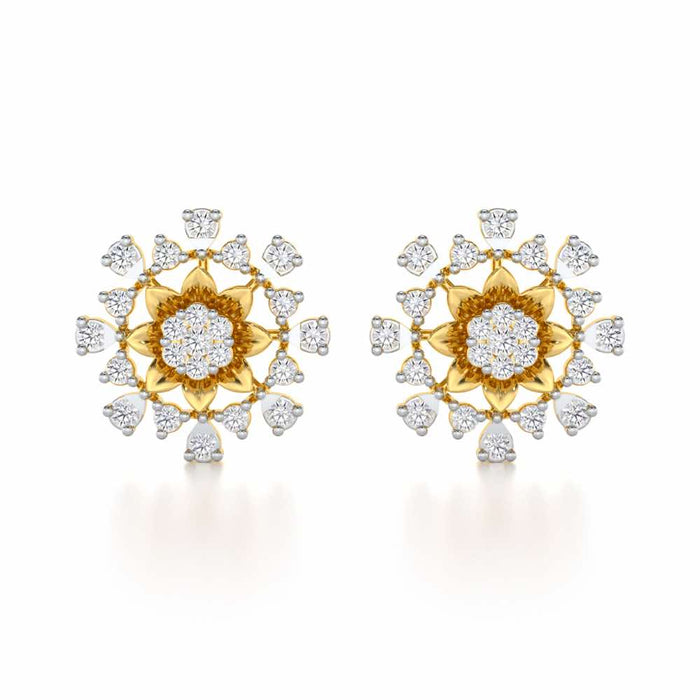 Bliss Elegance Silver Earrings - Yellow Gold - Image 1
