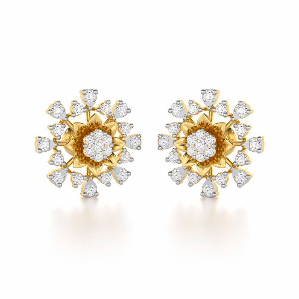 Bliss Elegance Silver Earrings - Yellow Gold - Image 2