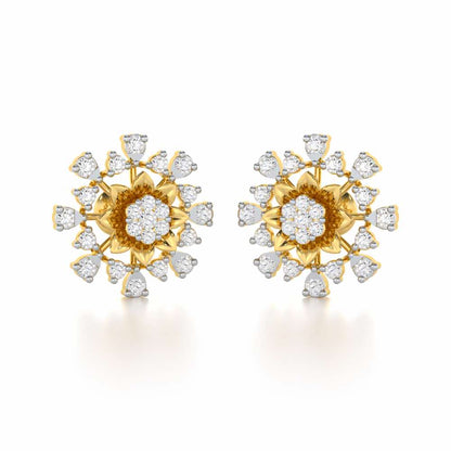 Bliss Elegance Silver Earrings - Yellow Gold - Image 2