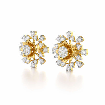 Bliss Elegance Silver Earrings - Yellow Gold - Image 3