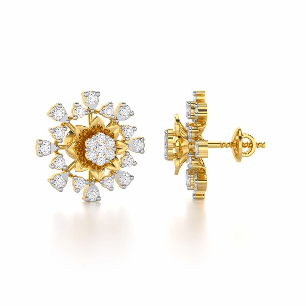 Bliss Elegance Silver Earrings - Yellow Gold - Image 4