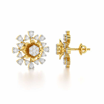 Bliss Elegance Silver Earrings - Yellow Gold - Image 4