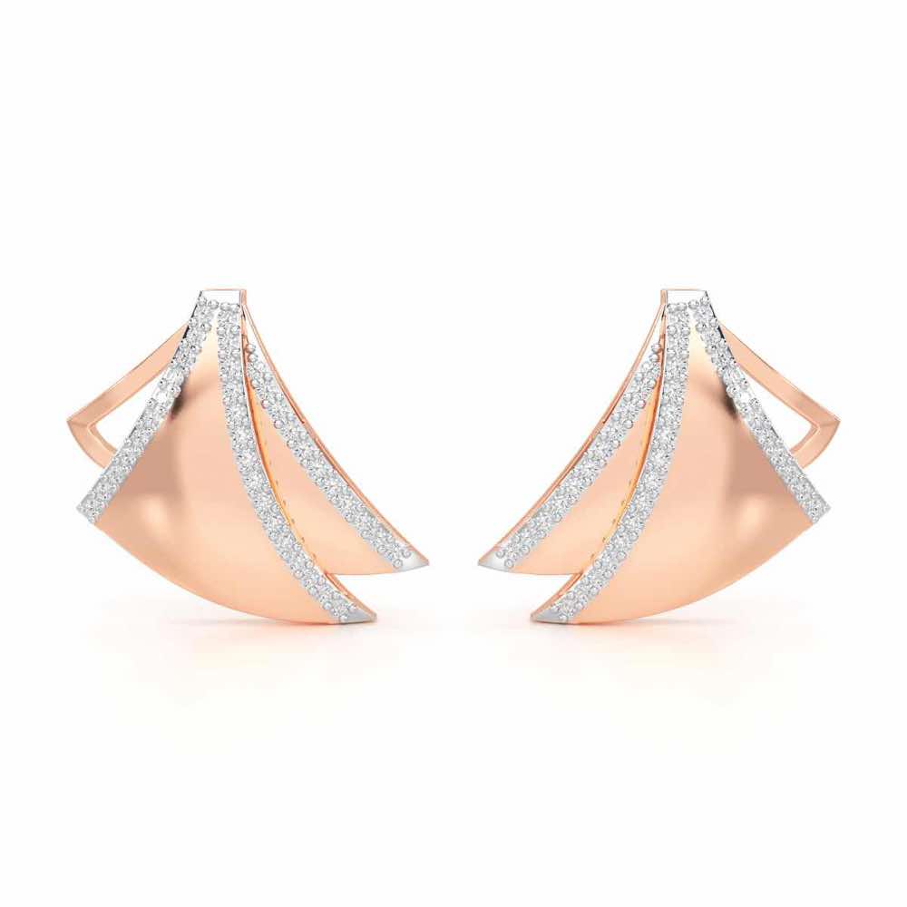 Bliss Harmony Silver Earrings - Rose Gold - Image 1